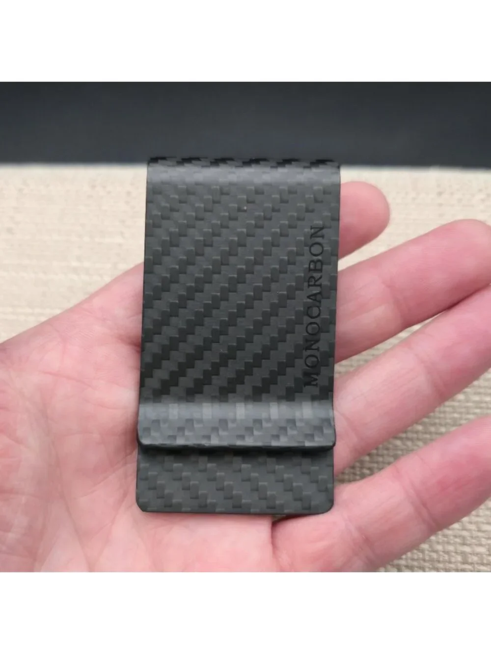 MONOCARBON Real Carbon Fiber Money Clip for Men Minimalist Cash Holder B1416